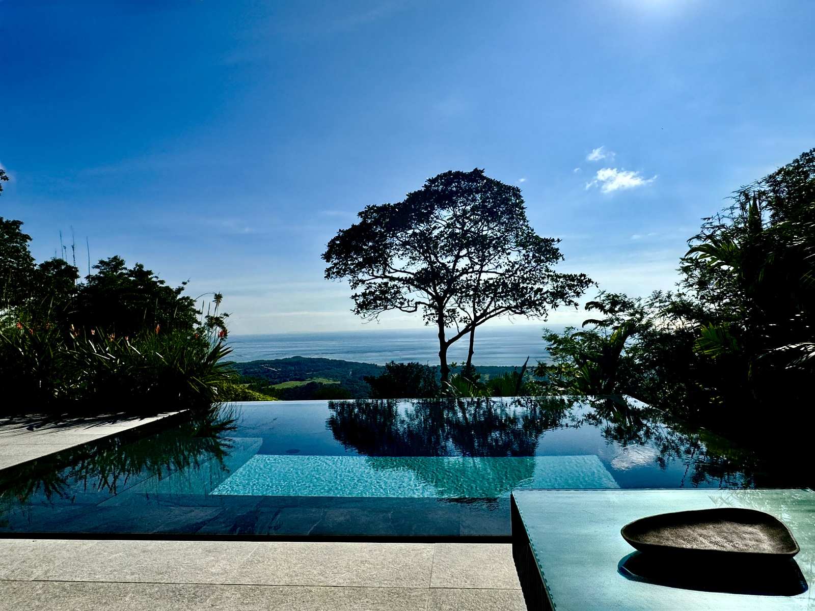 The infinity pool looking out over the coastline toward the Whale's Tail