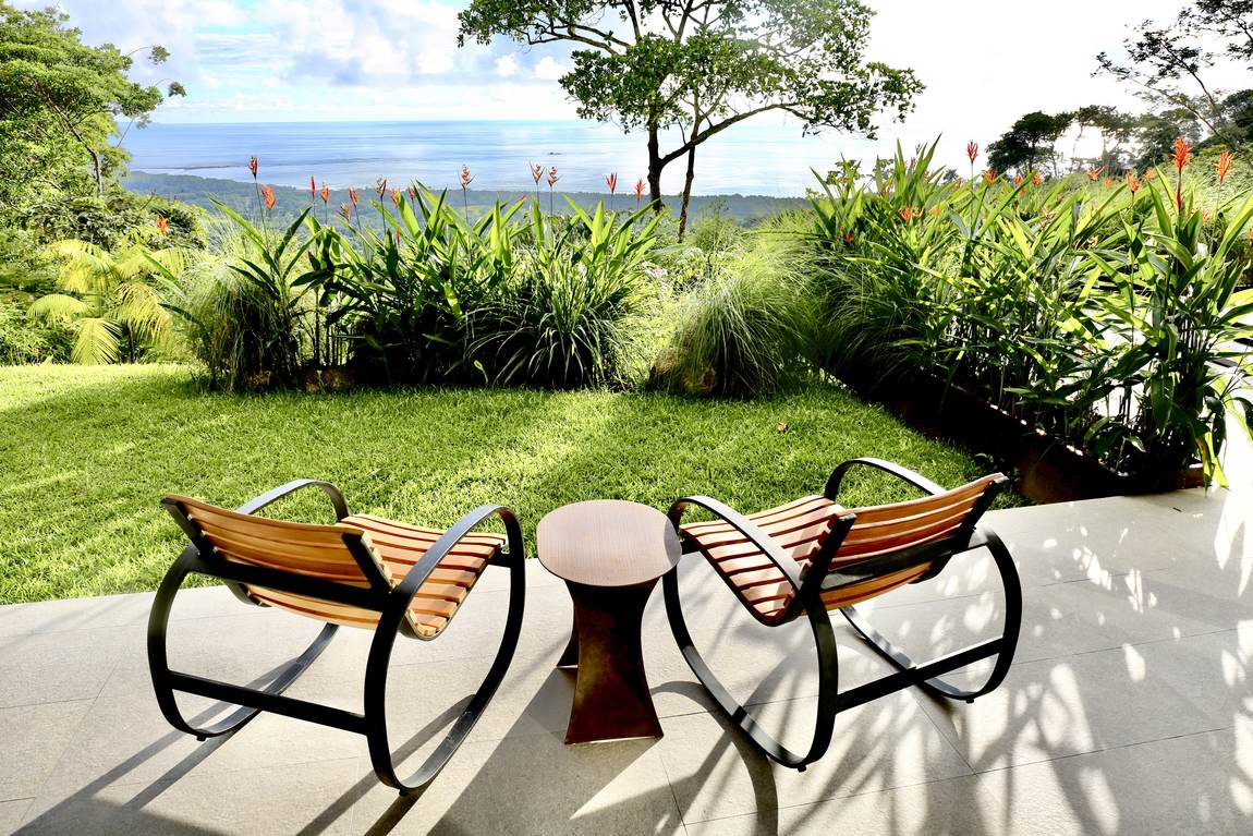 Seating on the lawn, positioned for the 180-degree view