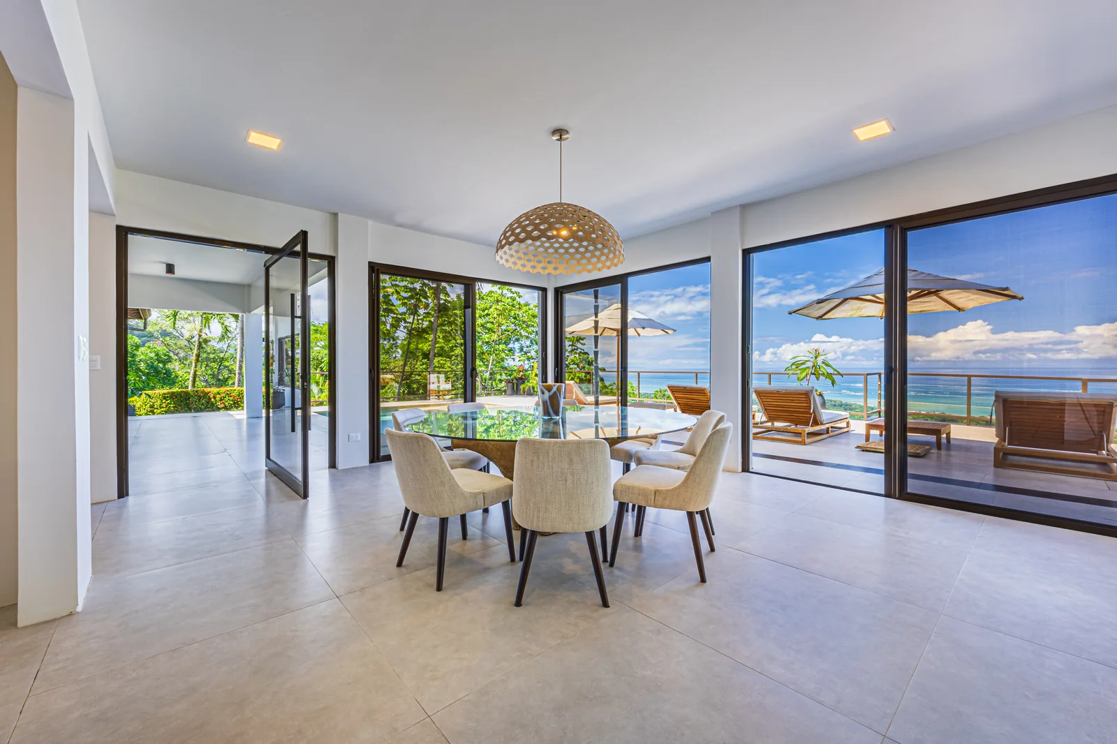Casa Ballena &mdash; living opening straight onto the terrace