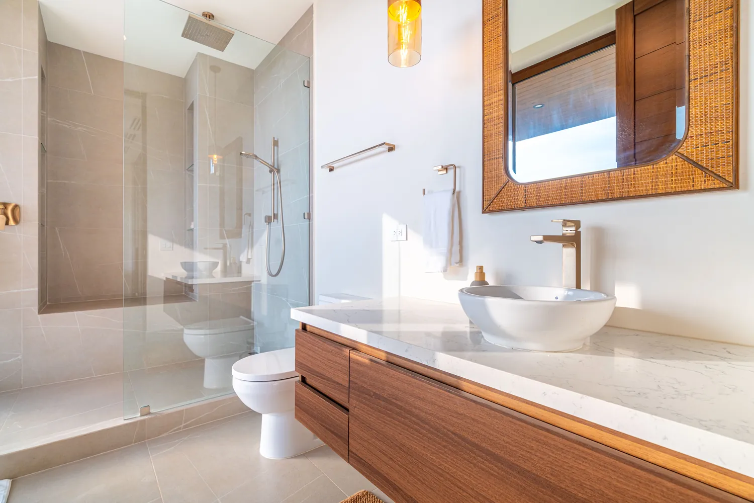 Casa Bella Vi&ntilde;a &mdash; the primary bathroom and vanity