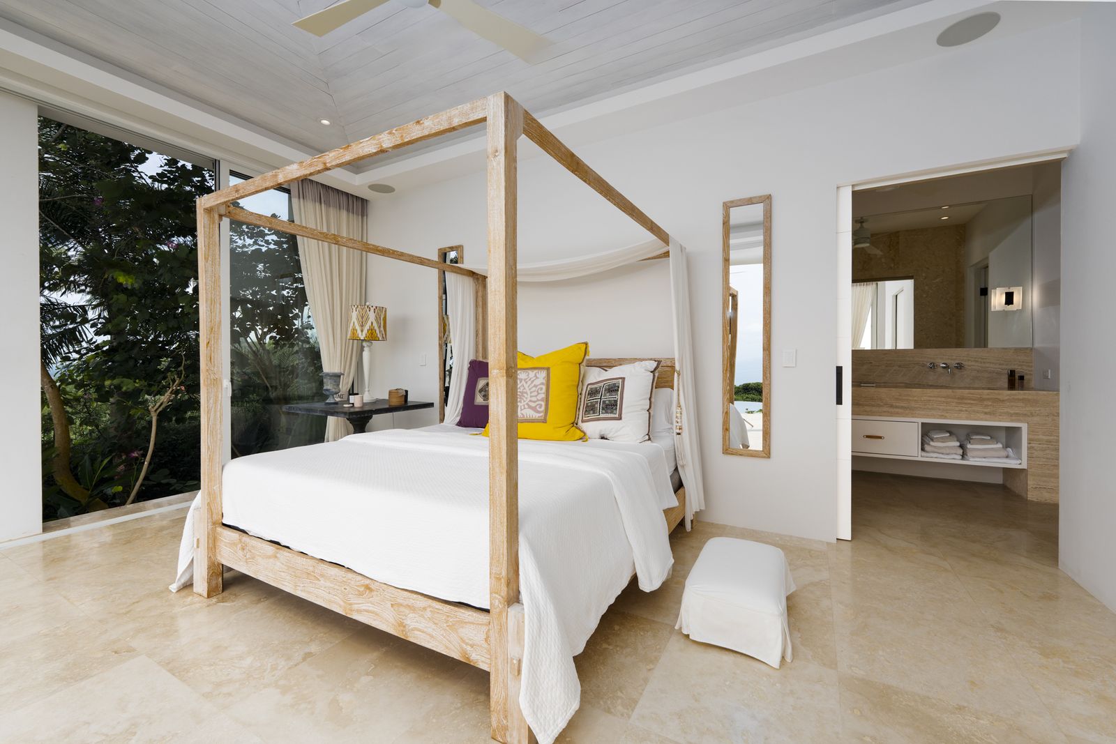 A suite opening directly to the ocean