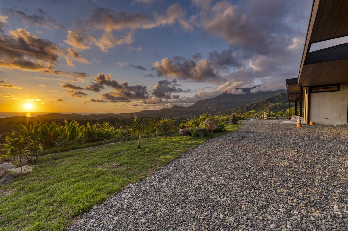 Casa Karuna &mdash; Sunset over the hills west of the property