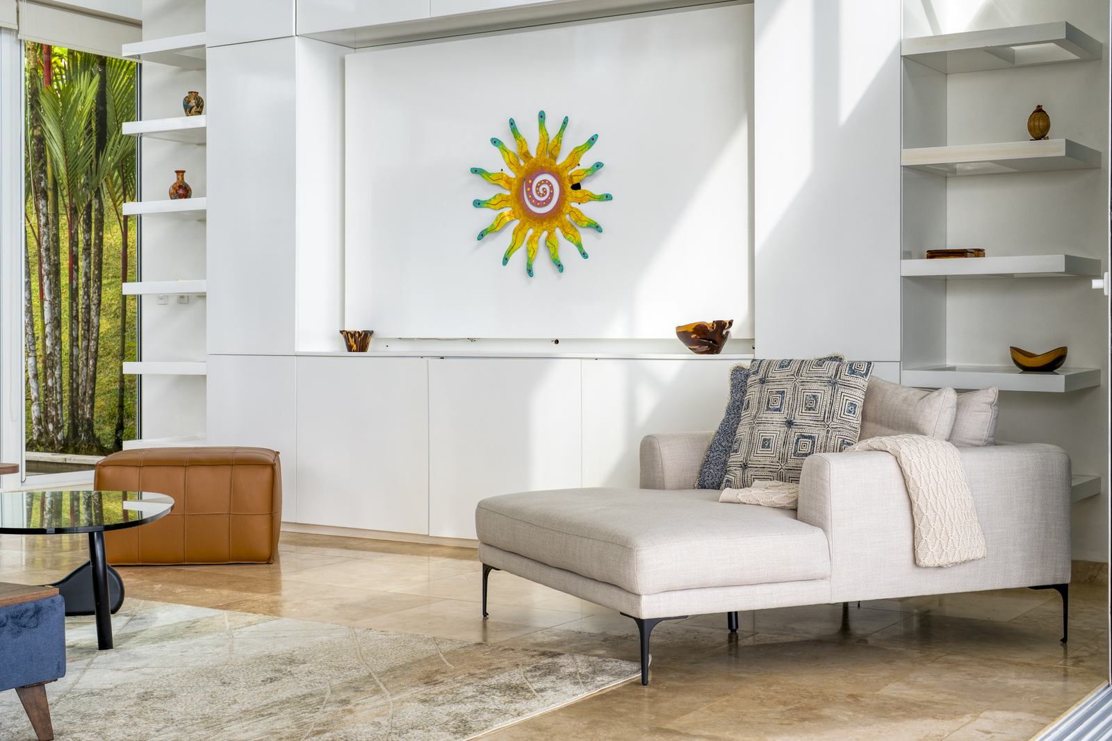 The sitting room, opening to the terrace