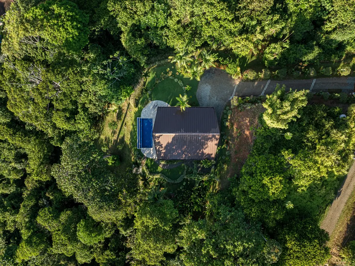 Casa Ola Azul &mdash; an aerial view of the house in the forest