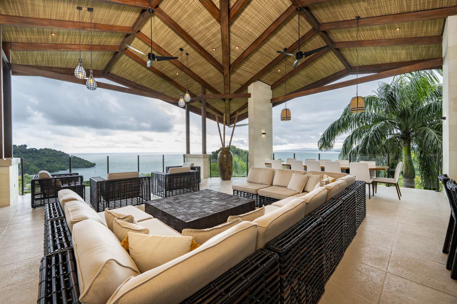 Casa SolAngelo &mdash; the great room, opened entirely to the view