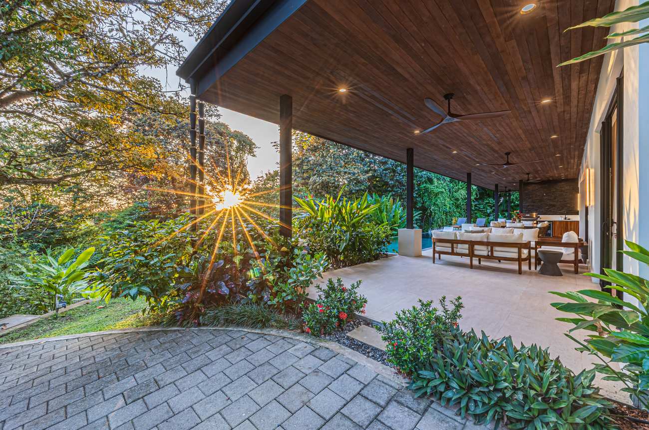 Casa Tango &mdash; The covered walkway, under a timber ceiling