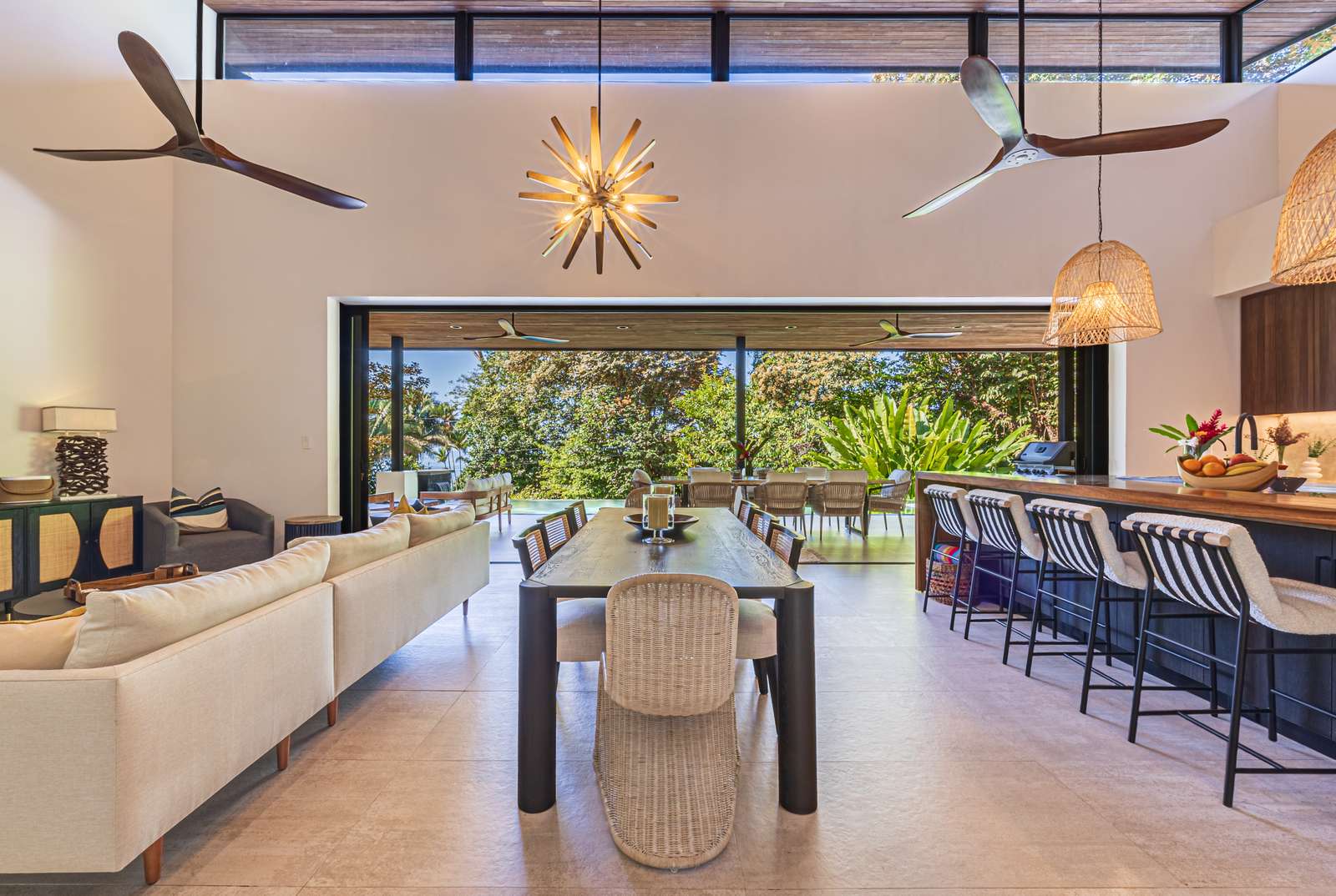 Casa Tango &mdash; The main living room, open to the terrace through full-height glass