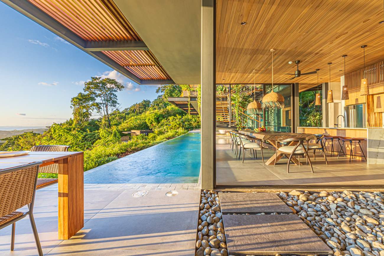 Cascada de Luz &mdash; Loungers along the pool terrace