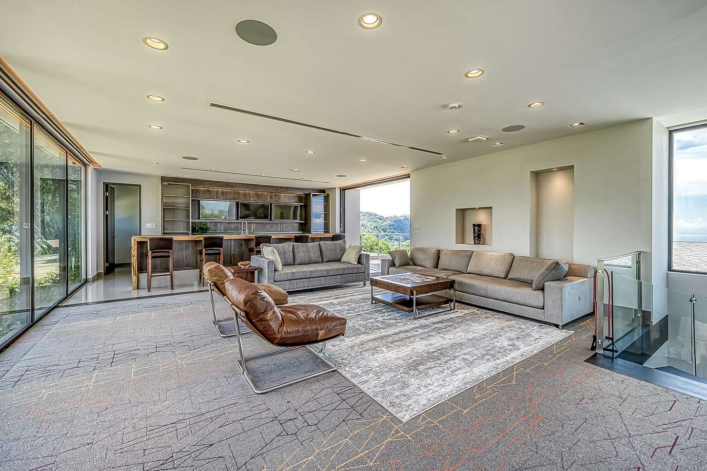 The main living room, glazed on two sides