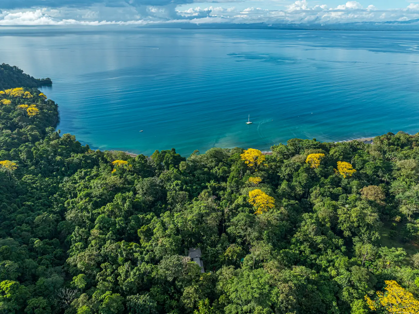 680-acre Golfo Dulce estate &mdash; The gulf seen from above the rainforest canopy
