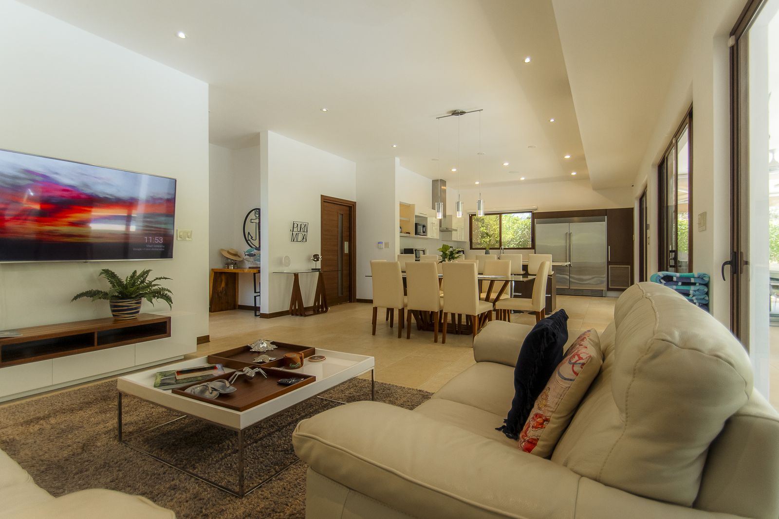 La Estancia &mdash; Living and dining in the open-concept great room