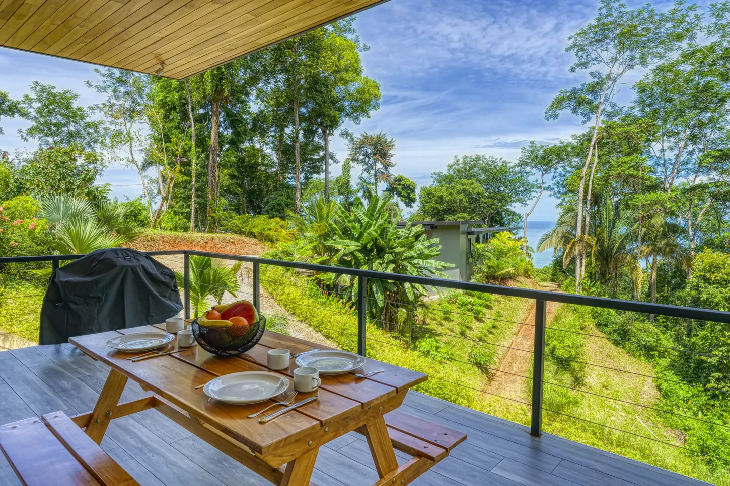 Villa Cosara &mdash; the deck, open to the coastline