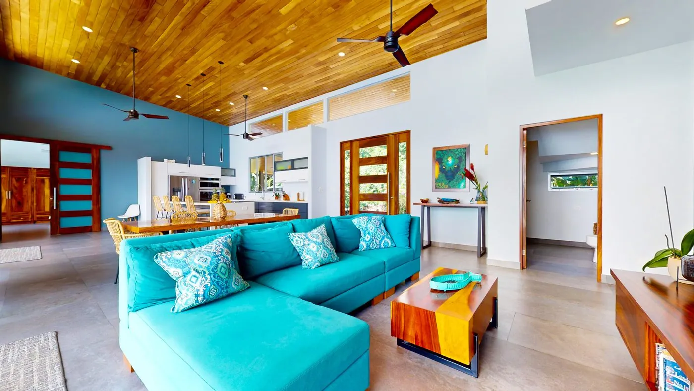 Villa Oro Verde &mdash; the living room looking through to the kitchen