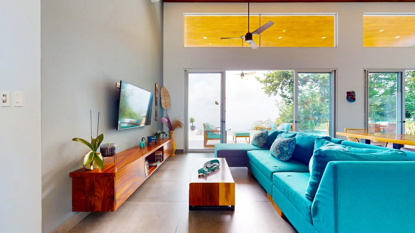 Villa Oro Verde &mdash; the living room and media wall
