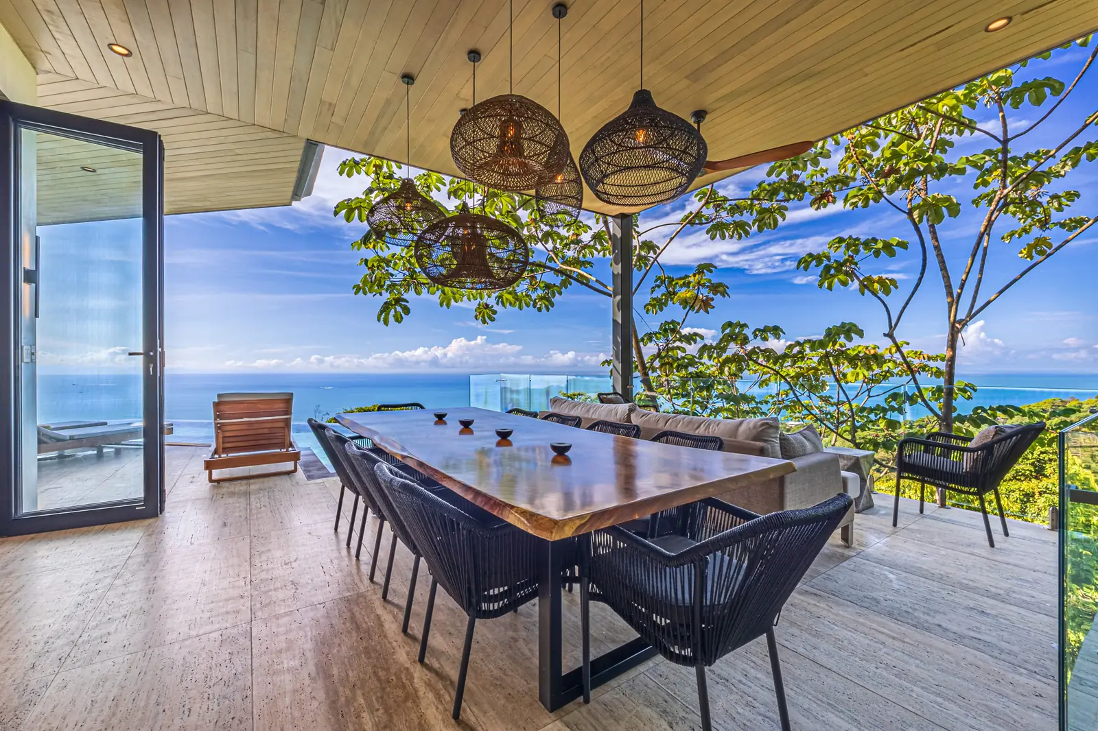 Villa San Martin &mdash; the terrace and the view down the coast