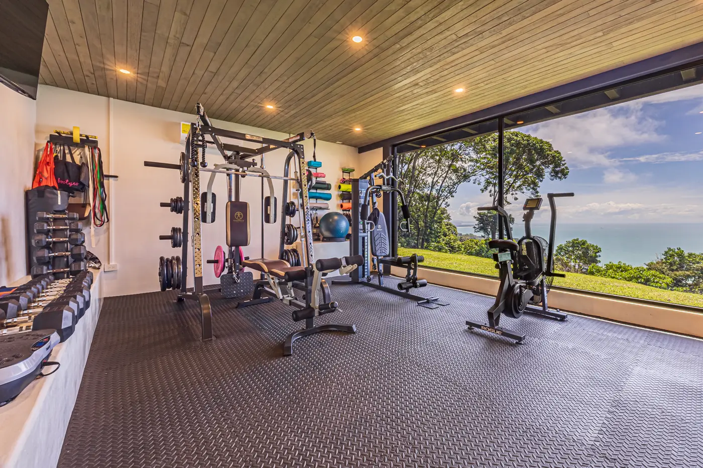 Villa San Martin &mdash; the gym, open on one side to the jungle